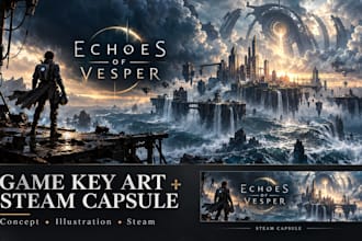 create game key art and steam capsule artwork for your game launch