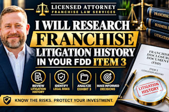 review your franchise disclosure document fdd as a licensed attorney
