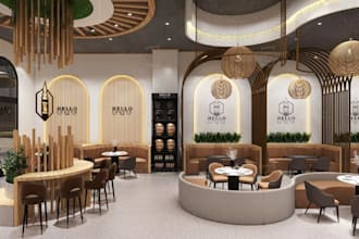 design interior and exterior for spa, hotel, school, shop with 3d rendering