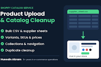do shopify product upload, bulk CSV import and catalog cleanup