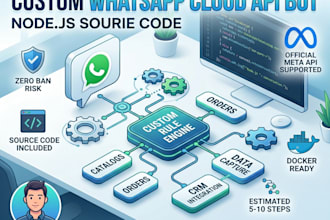 develop a custom whatsapp cloud API bot nodejs source code