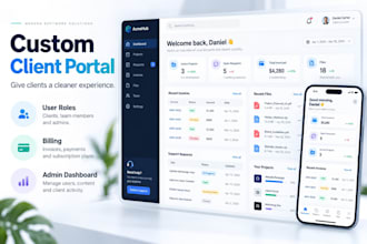 build a custom client portal with user roles billing and admin dashboard