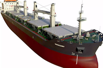 3d game ready cargo ship modeling, blender stl cargo vessel for 3d printing