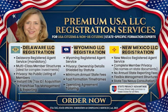 form a US llc for non residents with ein in wyoming delaware, new mexico