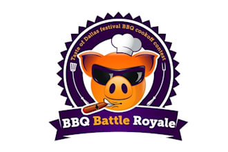 design BBQ battle royale restaurant food logo