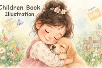 draw watercolor children book illustrations and story book art children story