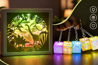 design custom 3d lightbox, 3d logo, 3d text, keychain for 3d printing
