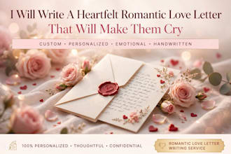 write a romantic love letter, apology letter and heartfelt