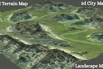 create 3d terrain maps, 3d city maps, landscape relief maps and 3d environments