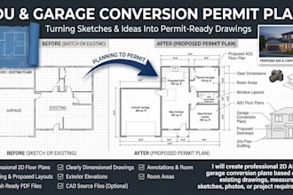 draw adu and garage conversion plans for permit