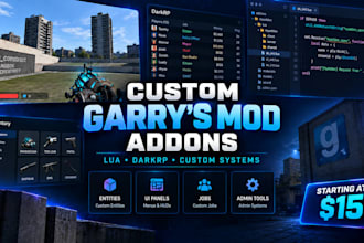 create custom garrys mod hud, UI menus and glua addons