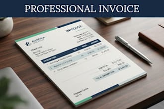 design a professional invoice and editable invoice template