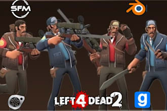 port, edit or create custom sfm model, cs2, left4 dead2,