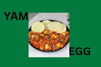 amala egusi semo eba yam and egg