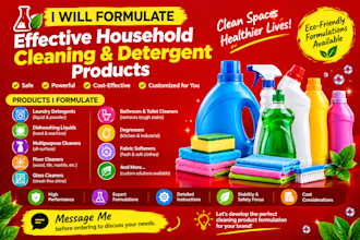 formulate effective household cleaning and detergent product