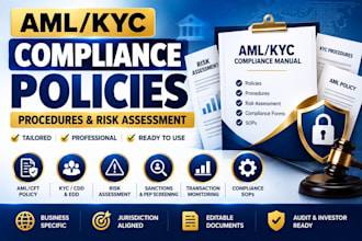 draft aml kyc compliance policies, procedures and risk assessment