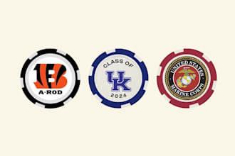 do elegant poker chip, playing card, poker logo design