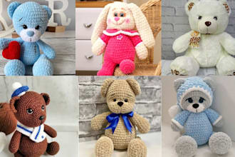 design custom handmade stuffed animal plush toy design crochet amigurumi pattern