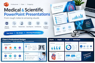create a professional medical and scientific powerpoint presentations
