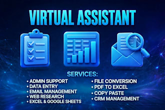 be your professional virtual assistant or general assistant for admin tasks