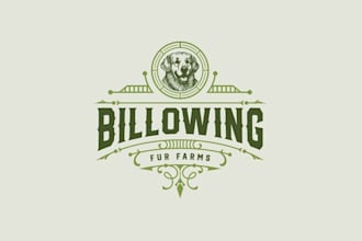 design conservative billowing fur farms logo