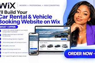 wix car rental website vehicle booking website transportation service website