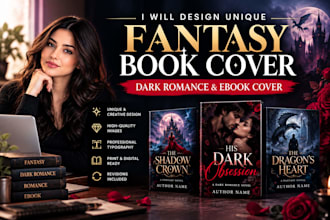 design unique fantasy book cover and dark romance ebook cover design