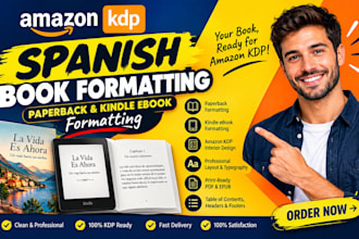 do spanish amazon kdp book formatting, paperback and kindle ebook formatting