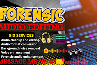 do forensic audio editing, audio cleanup, noise reduction and enhancement