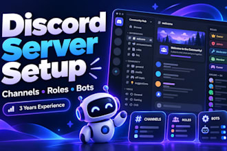 set up a professional discord server with roles and bots