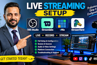 configure obs studio, streamlabs, vmix for streaming