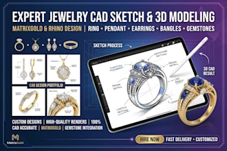 jewelry cad sketch matrixgold ring pendant earrings bangles gemstone