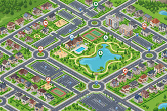 create isometric property maps, site plans, location and development maps