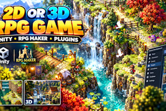 make 2d or 3d rpg game in unity or rpg maker plugin