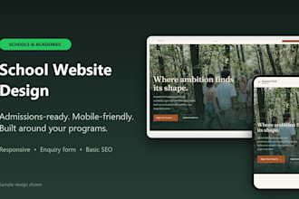 design a responsive school or academy website with admissions pages