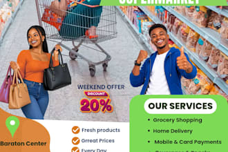 design professional supermarket posters and flyers