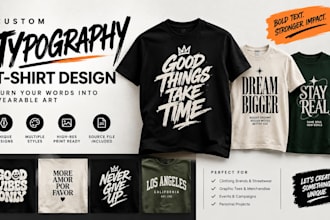 create custom typography t shirt design, graphic tee and streetwear apparel tees