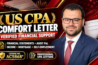 licensed US CPA income verification comfort mortgage self employment cpa letter
