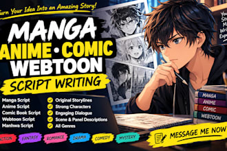 write your manga script, webtoon, manhwa or comic book story