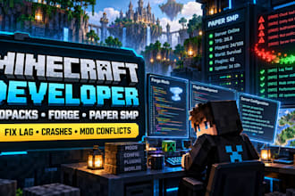 fix and optimize minecraft modpacks, forge, spawn and paper smp