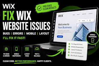 fix wix website bugs, errors, and mobile responsiveness
