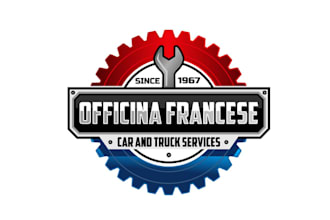 design historic italian shop repair service logo