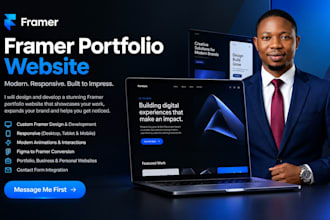 design a professional framer website, landing page, portfolio, figma to framer