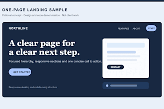 build a clean responsive one page landing page