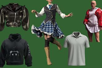 create 3d clothing mockup t shirt sweat shirt hoodie padded jacket in clo 3d