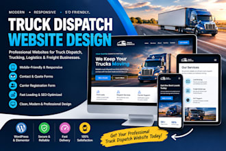 create trucking dispatch website, logistics website, freight brokerage