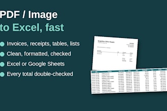 convert PDF or image data to excel or google sheets