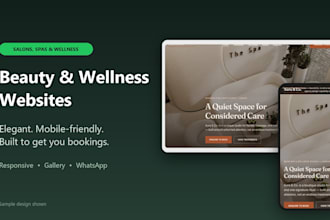 design a professional website for your beauty or wellness business