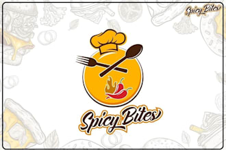 design a modern restaurant, cafe or food business logo with t shirt design