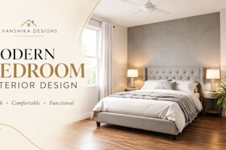 design a modern serene bedroom interior
